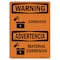 Signmission OSHA Warning Sign, 7" Height, 10" Width, Rigid Plastic, Material Corrosivo Bilingual, Landscape OS-WS-P-710-L-12531 - alternate 1
